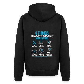 Whittling Holzschnitzer Holz Schnitzen Spruch - Unisex Premium Bio Zip Hoodie - Schwarz - Hinten - Nico (187cm)