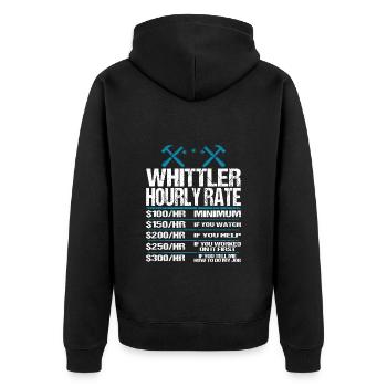 Whittling Holzschnitzer Holz Schnitzen Spruch - Unisex Premium Bio Zip Hoodie - Schwarz - Hinten - Nico (187cm)