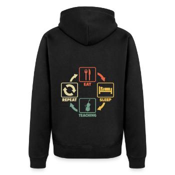 Cello Lehrer Teacher Cellolehrer Violinlehrer - Unisex Premium Bio Zip Hoodie - Schwarz - Hinten - Nico (187cm)