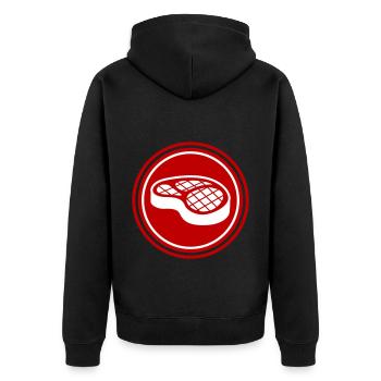 Symbole du steak de viande - Veste à capuche bio Premium Unisexe - noir - Dos - Nico (187cm)