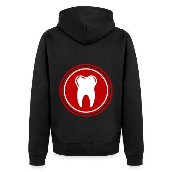 Zahn icon symbol - Unisex Premium Bio Zip Hoodie - Schwarz - Hinten - Nico (187cm)