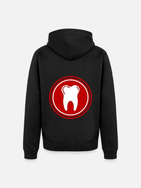Hammaskuvakkeen symboli - Premium unisex luomu-huppari vetoketjulla - musta