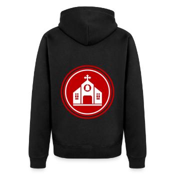 Foi de l’Église - Veste à capuche bio Premium Unisexe - noir - Dos - Nico (187cm)