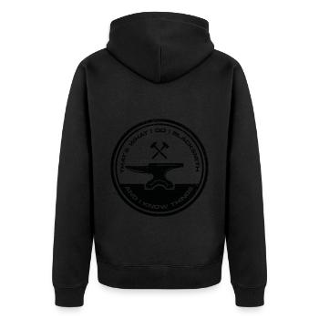 Blacksmith - Unisex Premium Organic Zip Hoodie - black - Back - Nico (187cm)
