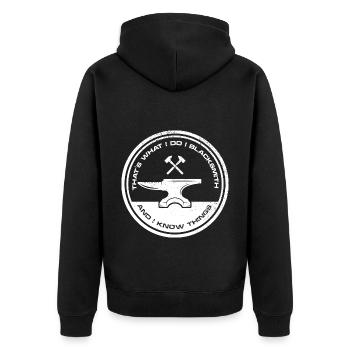 Metalsmith | Hobby Blacksmith Forging Gifts - Unisex Premium Organic Zip Hoodie - black - Back - Nico (187cm)