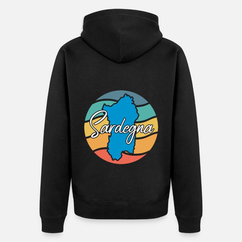 Sardaigne Rétro - Veste à capuche bio Premium Unisexe - noir