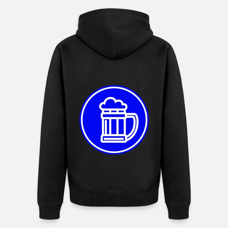 Bier Icon Symbol - Unisex Premium Bio Zip Hoodie - Schwarz