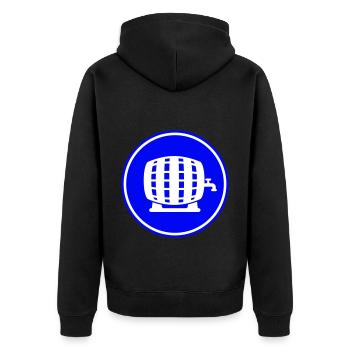 Beer barrel - Unisex Premium Organic Zip Hoodie - black - Back - Nico (187cm)