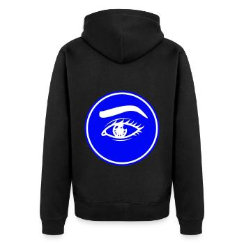 Eye symbol - Unisex Premium Organic Zip Hoodie - black - Back - Nico (187cm)
