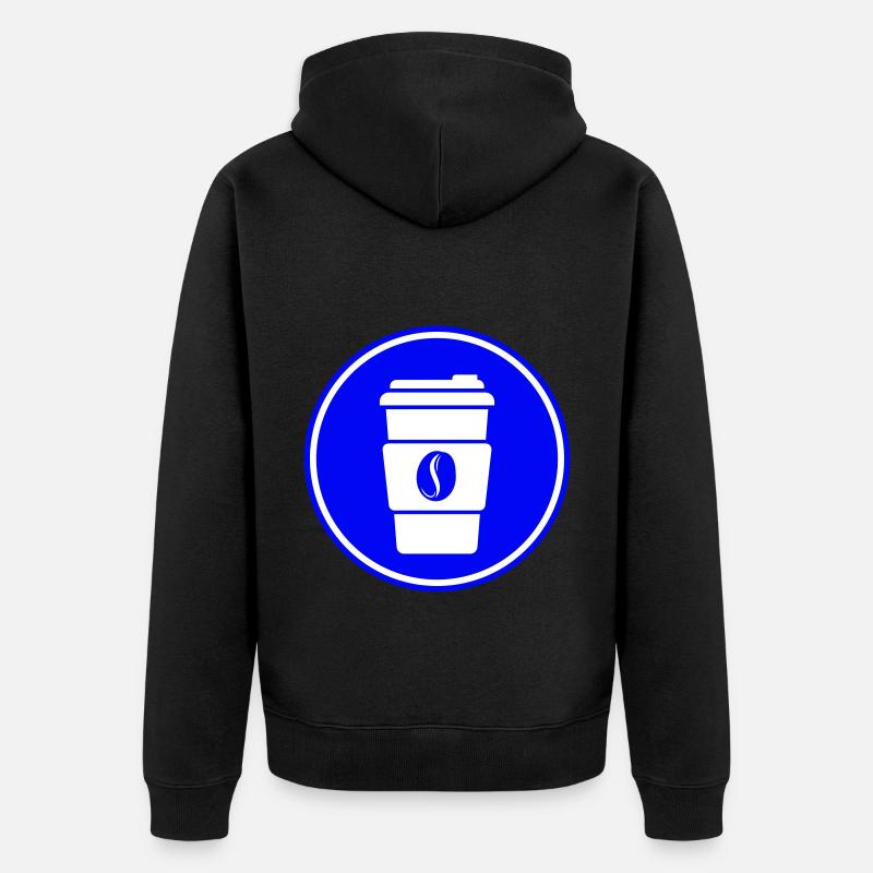 Kaffee Symbol - Unisex Premium Bio Zip Hoodie - Schwarz