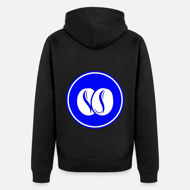 Symbole du grain de café - Veste à capuche bio Premium Unisexe - noir