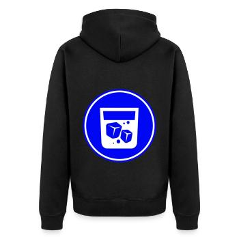 Whisky Icon - Unisex Premium Bio Zip Hoodie - Schwarz - Hinten - Nico (187cm)