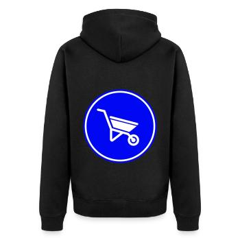 Wheelbarrow symbol - Unisex Premium Organic Zip Hoodie - black - Back - Nico (187cm)