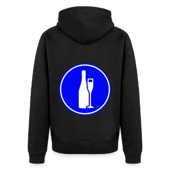 Rotwein Symbol - Unisex Premium Bio Zip Hoodie - Schwarz - Hinten - Nico (187cm)