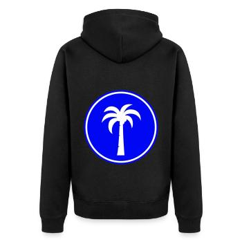 palme symbol - Unisex Premium Bio Zip Hoodie - Schwarz - Hinten - Nico (187cm)
