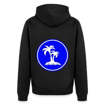 palme insel symbol - Unisex Premium Bio Zip Hoodie - Schwarz - Hinten - Nico (187cm)