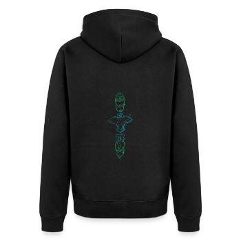Animal-totem sketch - Unisex Premium Organic Zip Hoodie - black - Back - Nico (187cm)