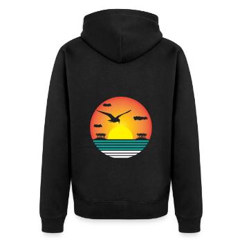 Summer Junkie Heat Sun Worshipper Gift - Unisex Premium Organic Zip Hoodie - black - Back - Nico (187cm)