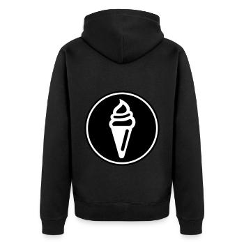 Eis Icon Symbol - Unisex Premium Bio Zip Hoodie - Schwarz - Hinten - Nico (187cm)