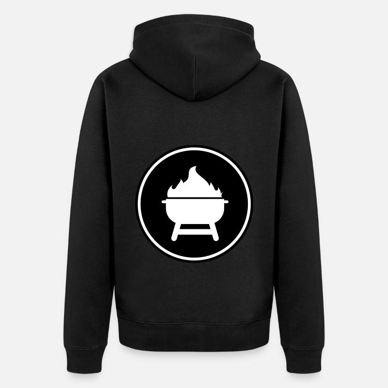 Grill Symbol - Unisex Premium Bio Zip Hoodie - Schwarz
