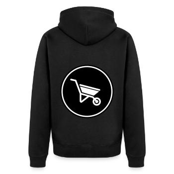 Wheelbarrow symbol - Unisex Premium Organic Zip Hoodie - black - Back - Nico (187cm)