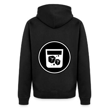 Whisky Icon - Unisex Premium Organic Zip Hoodie - black - Back - Nico (187cm)