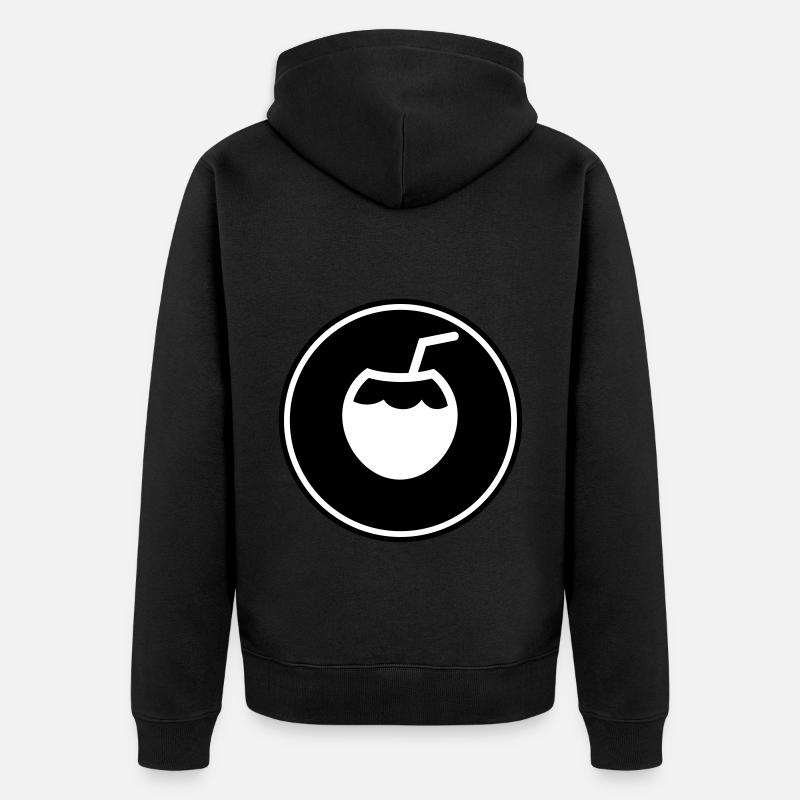 Kokos Icon Symbol - Unisex Premium Bio Zip Hoodie - Schwarz
