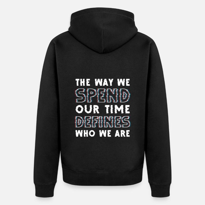 Zeit Symbol Form - Unisex Premium Bio Zip Hoodie - Schwarz