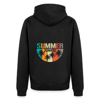 Summer Junkie Heat Sun Worshipper Cadeau - Veste à capuche bio Premium Unisexe - noir - Dos - Nico (187cm)