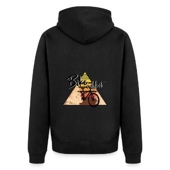 Bike addict bike riding biking gift - Unisex Premium Organic Zip Hoodie - black - Back - Nico (187cm)
