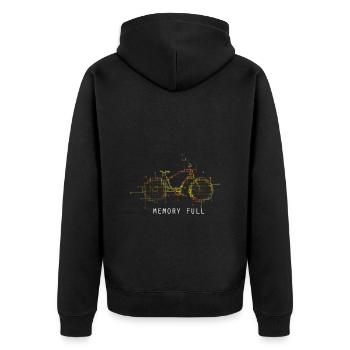 Biking Digital Riding Bike Modern Gift - Unisex Premium Organic Zip Hoodie - black - Back - Nico (187cm)