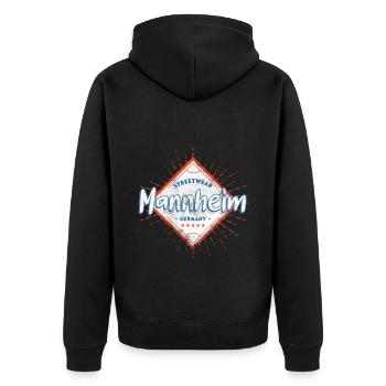 Mannheim Germany City Skyline Home Love - Unisex Premium Organic Zip Hoodie - black - Back - Nico (187cm)