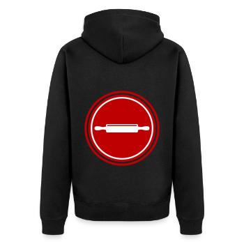 Kitchen roll icon rolling pin - Unisex Premium Organic Zip Hoodie - black - Back - Nico (187cm)