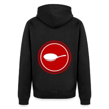 Pan Logo - Veste à capuche bio Premium Unisexe - noir - Dos - Nico (187cm)