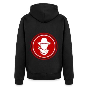 Tête de cowboy western - Veste à capuche bio Premium Unisexe - noir - Dos - Nico (187cm)