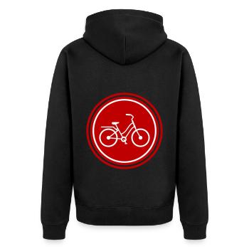 Fahrrad Icon - Unisex Premium Bio Zip Hoodie - Schwarz - Hinten - Nico (187cm)