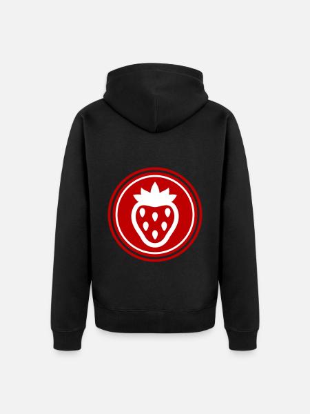 Strawberry Icon Icon - Unisex Premium Organic Zip Hoodie - black