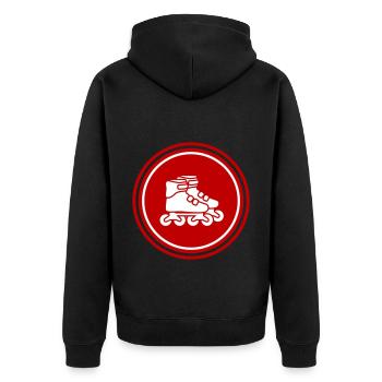 Inline skates icon - Unisex Premium Bio Zip Hoodie - Schwarz - Hinten - Nico (187cm)