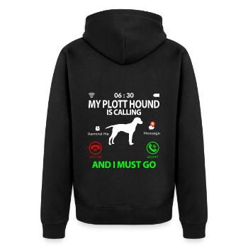 Plott Hound Plotthound Saying Funny Proverbs - Unisex Premium Organic Zip Hoodie - black - Back - Nico (187cm)
