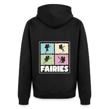 Fee Schwester Feen - Unisex Premium Bio Zip Hoodie - Schwarz - Hinten - Nico (187cm)