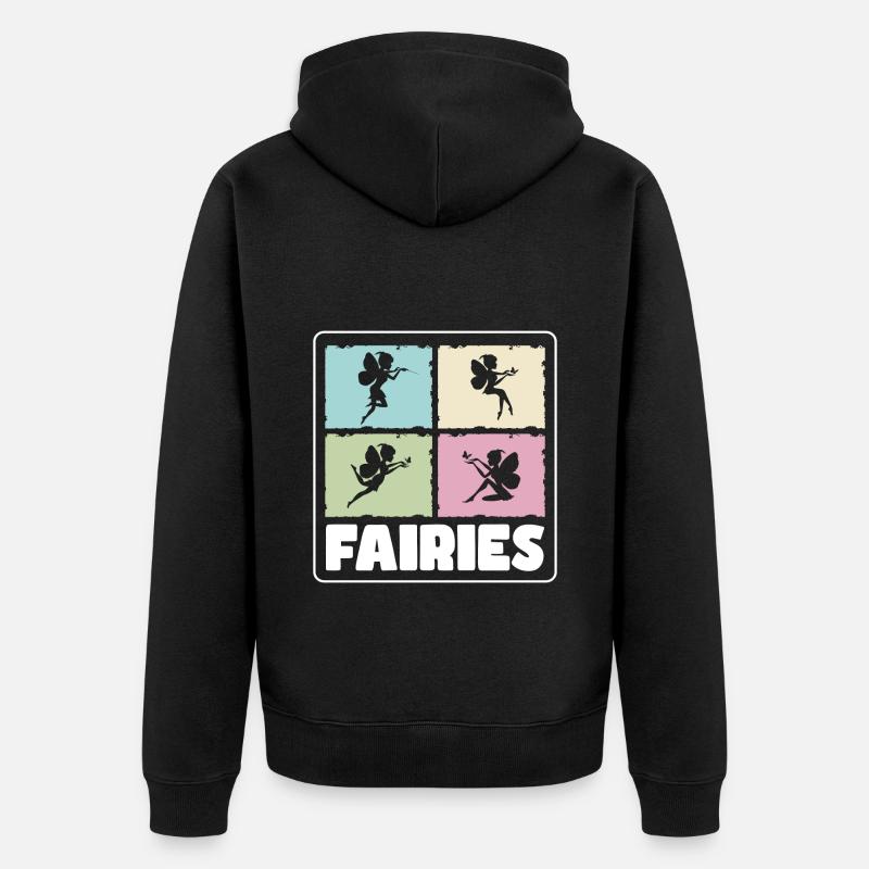 Fee Schwester Feen - Unisex Premium Bio Zip Hoodie - Schwarz