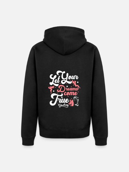 Fantasy Magic Flower Fairy - Unisex Premium Organic Zip Hoodie - black