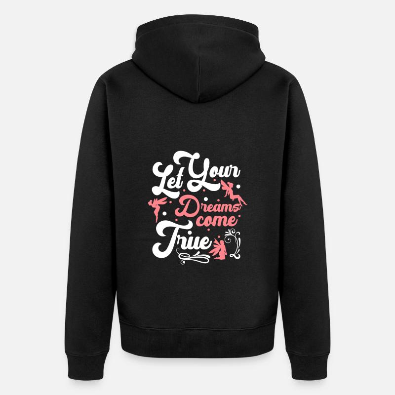 Fée Fée Fleur Magique - Veste à capuche bio Premium Unisexe - noir
