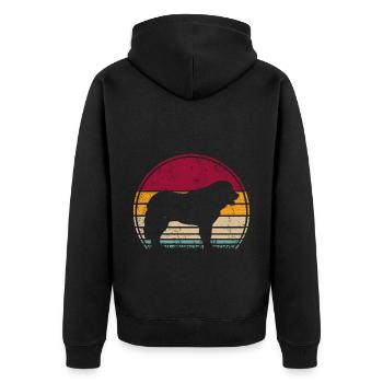 Pastore Maremmano Abruzzo Shepherd Vintage - Unisex Premium Organic Zip Hoodie - black - Back - Nico (187cm)