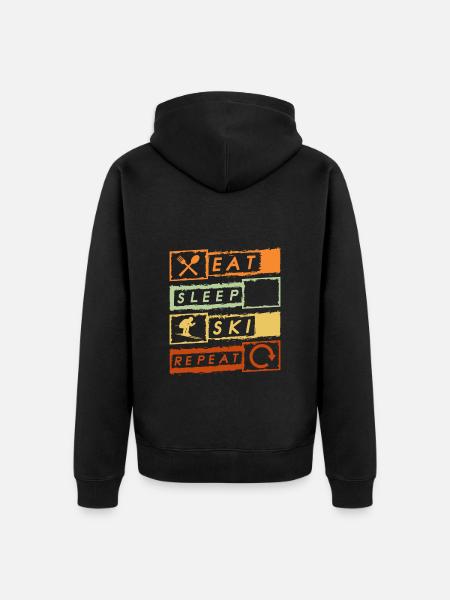 Skiing Pistensau Downhill - Unisex Premium Organic Zip Hoodie - black