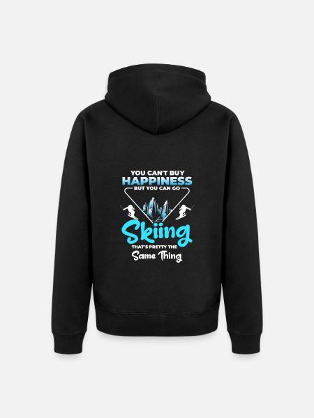 Skiing Snow Hobby - Unisex Premium Organic Zip Hoodie - black