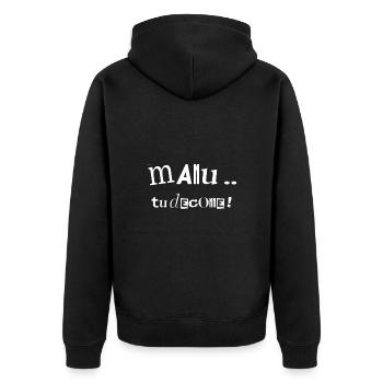 Manu .. tu deconne ! - Veste à capuche bio Premium Unisexe - noir - Dos - Nico (187cm)