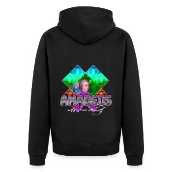 Mozart Pop Art | Wolfgang Amadeus Mozart Cadeau - Veste à capuche bio Premium Unisexe - noir - Dos - Nico (187cm)