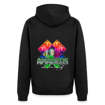Mozart Pop Art | Wolfgang Amadeus Mozart Cadeau - Veste à capuche bio Premium Unisexe - noir - Dos - Nico (187cm)