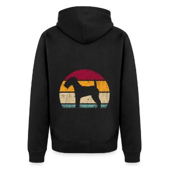 Lakeland Terrier Chien Vintage Rétro - Veste à capuche bio Premium Unisexe - noir - Dos - Nico (187cm)